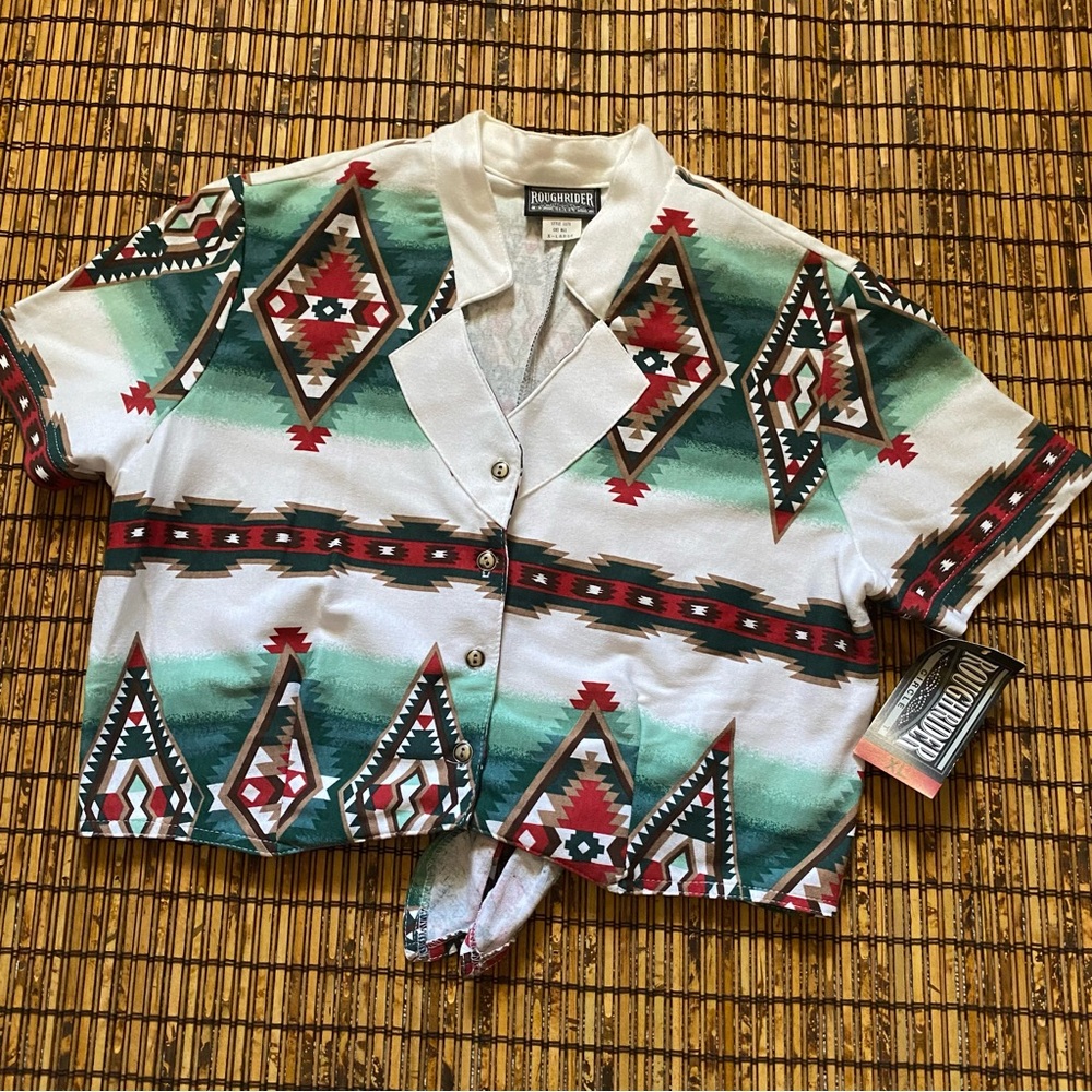 Roughrider by Circle T cropped western cowgirl top size L-XL